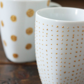 DIY: Gold + White Mugs