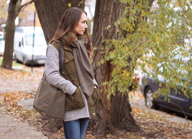 color punch, jcrew,black vest, shoemint booties, blair culwell, the fox and she