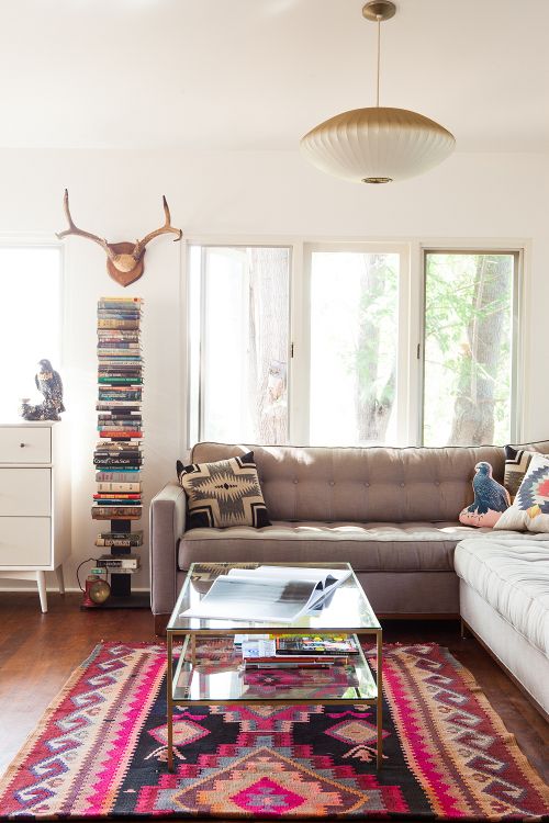 kilim rug, flokati rug, gorgeous interiors, blair culwell, the fox and she