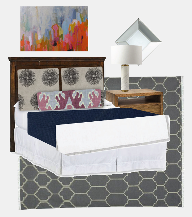 bedroom design, mixed patterns, bedroom design, pattern, kelly wearstler fabrics, blair culwell, fox and she
