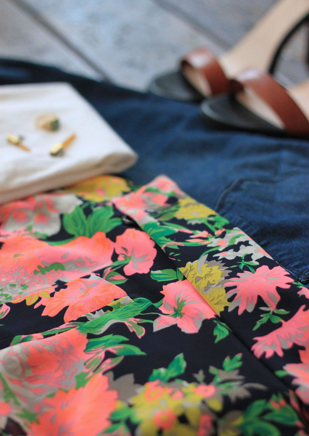 blue anthro dress, floral blazer, kelly wynne, shoe mint heels, blair culwell, fox and she