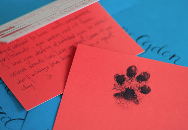 valentine's cards, fox card, paw prints, blair culwell, fox and she
