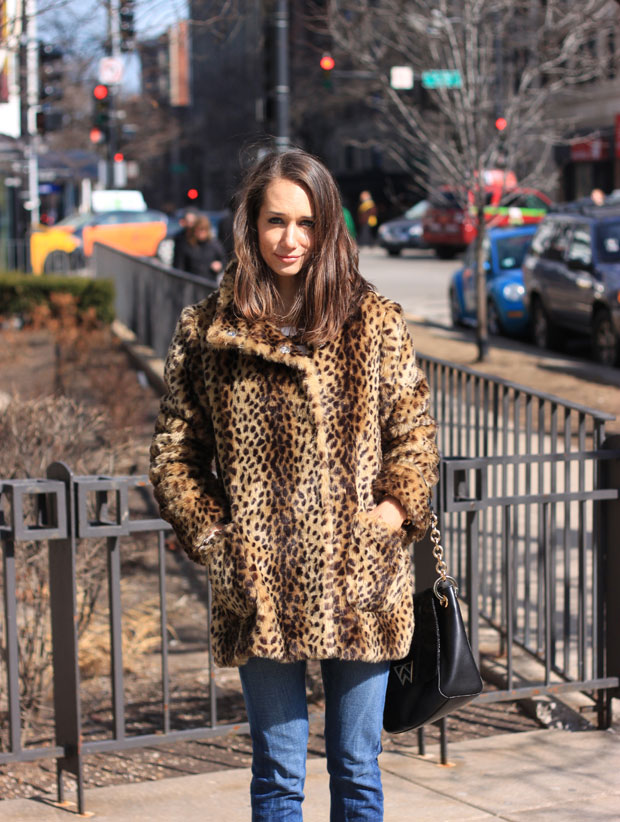 leopard coat, striped tee, boyfriend jeans, wedge booties, blair culwell, fox and she