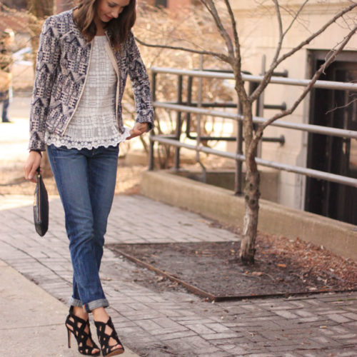 hyphen pilcro denim, boyfriend jeans, lacepane blouse, faifo jacket, anthropologie, fox and she, blair culwell
