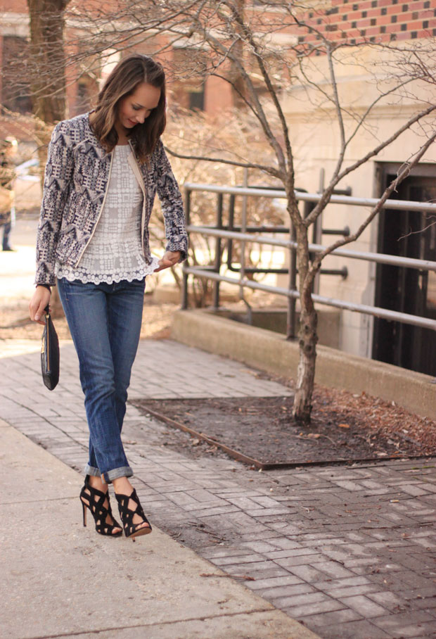 hyphen pilcro denim, boyfriend jeans, lacepane blouse, faifo jacket, anthropologie, fox and she, blair culwell