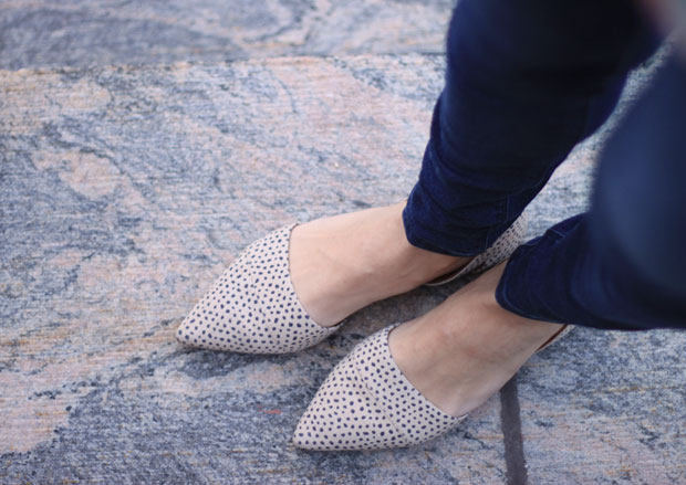 live with intention, bracelet, jess lively, floral shirt, madewell d'orsay flats, fox and she