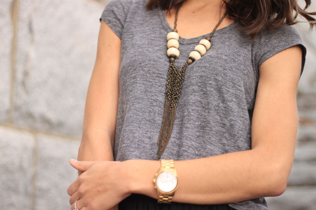 black midi skirt, madewell tee, betty james necklace, asos skirt, mira heels, fox and she