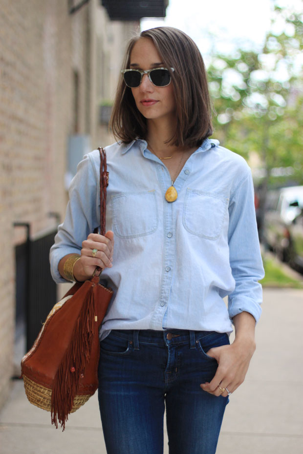 denim on denim, canadian tuxedo, women's fashion, chambray, blair culwell, the fox and she