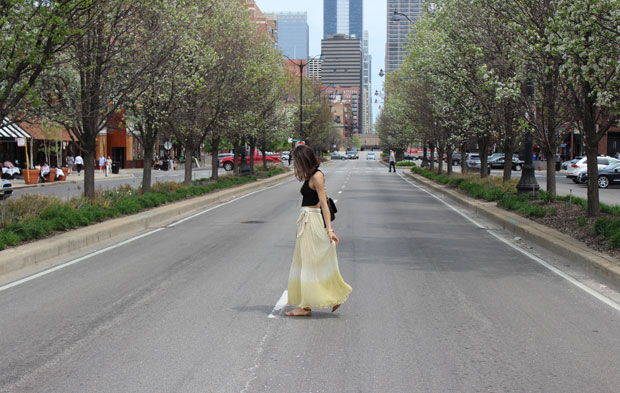 crop top, cropped tank top, ombre maxi skirt, summer outfit, women's fashion, the fox and she, blair culwell
