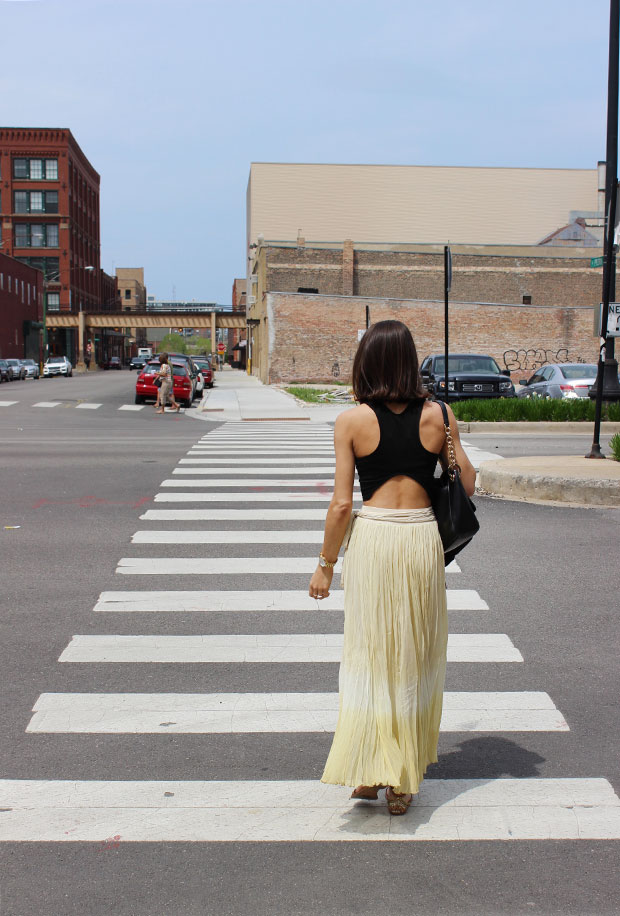 crop top, cropped tank top, ombre maxi skirt, summer outfit, women's fashion, the fox and she, blair culwell