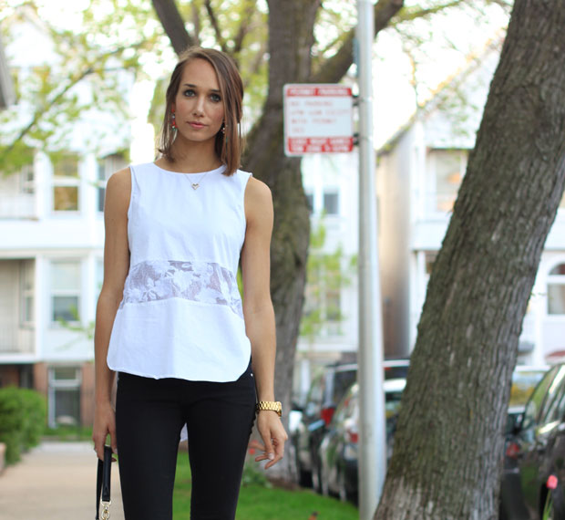 black and white outfit, 1 state lace top, sheer inset top, 1.state, women's fashion, blair culwell, the fox and she