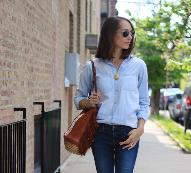 denim on denim, canadian tuxedo, women's fashion, chambray, blair culwell, the fox and she
