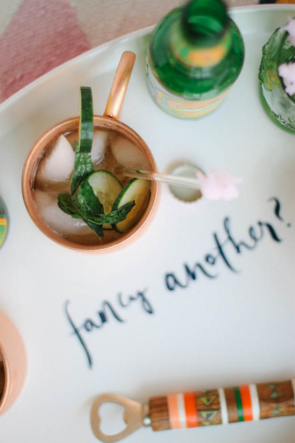 design darling, kate spade fancy another tray, monogrammed cocktail napkin, bar cart inspiration, blair culwell, the fox and she