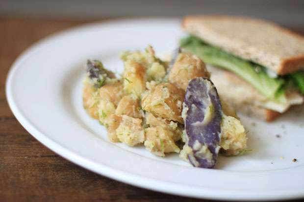 french potato salad, mayo free potato salad, healthy recipe, summer picnic, blair culwell, the fox and she
