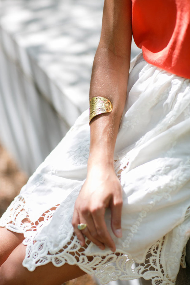 crochet skirt, cute summer outfit, bhldn flats, bright tank top, women's fashion, blair culwell, the fox and she