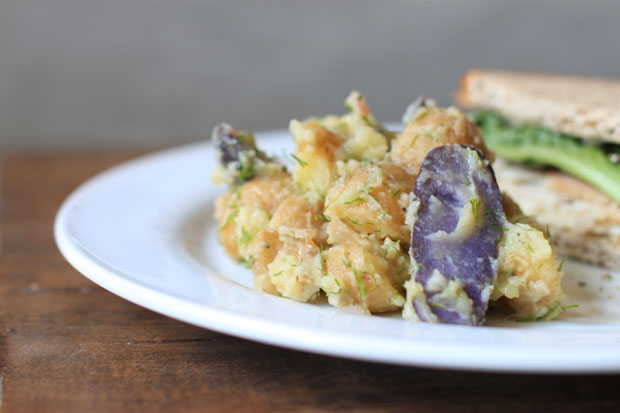 french potato salad, mayo free potato salad, healthy recipe, summer picnic, blair culwell, the fox and she