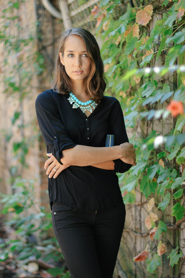 t + j designs, all black outfit, black and white heels, women's fashion, the fox and she, blair culwell