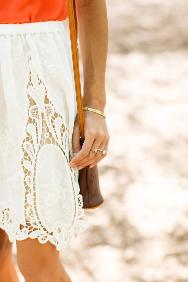 crochet skirt, cute summer outfit, bhldn flats, bright tank top, women's fashion, blair culwell, the fox and she