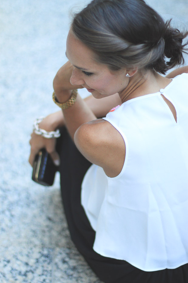 embellished crop top, black midi skirt, women's fashion, summer outfit, blair culwell, the fox and she