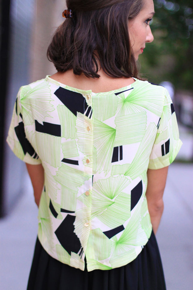 button back crop top, black midi skirt, nordstrom crop top, women's fashion, blair culwell, fox and she