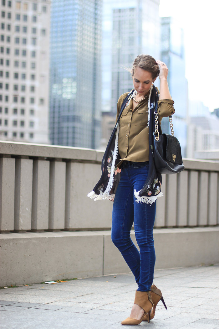 m dot designs, d'orsay pumps, silk blouse, skinny jeans, women's fashion, the fox and she, blair culwell