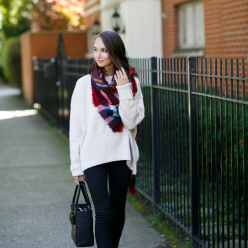 fall style inspiration, oxfords, oversized scarf, plaid scarf, women's fashion, the fox and she, blair culwell
