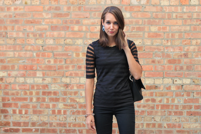 all black outfit, MIH denim, striped black shirt, kelly wynne, blair culwell, the fox and she