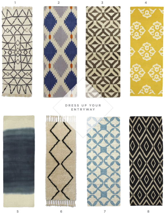 entryway rugs, patterned runners, interior design, for the home, blair culwell, the fox and she