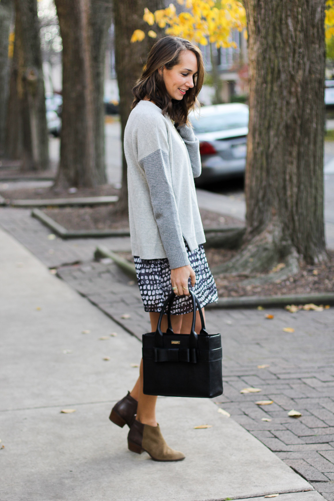 jcrew sweater, side zip sweater, leather booties, women's fashion, blair culwell, the fox and she
