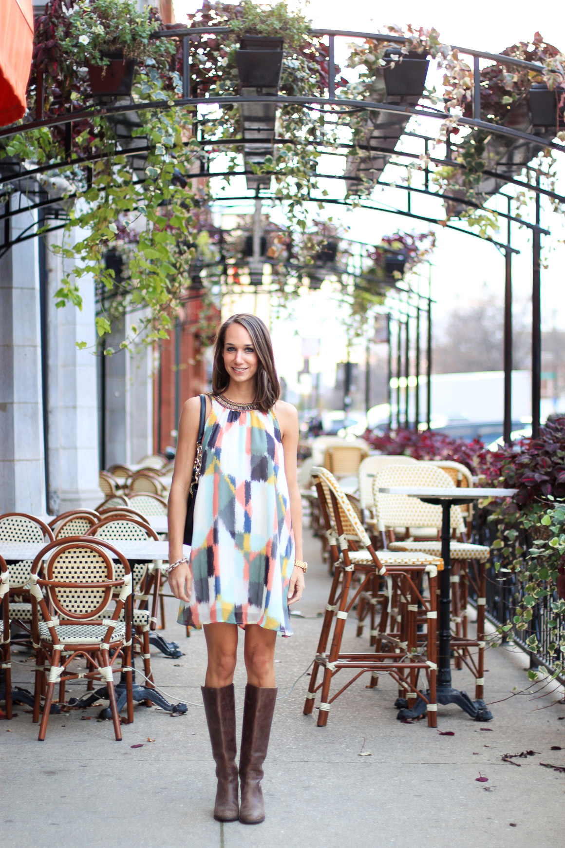 jeweled brushstrokes shift, shift dress, what to wear to thanksgiving, women's fashion, blair culwell, the fox and she