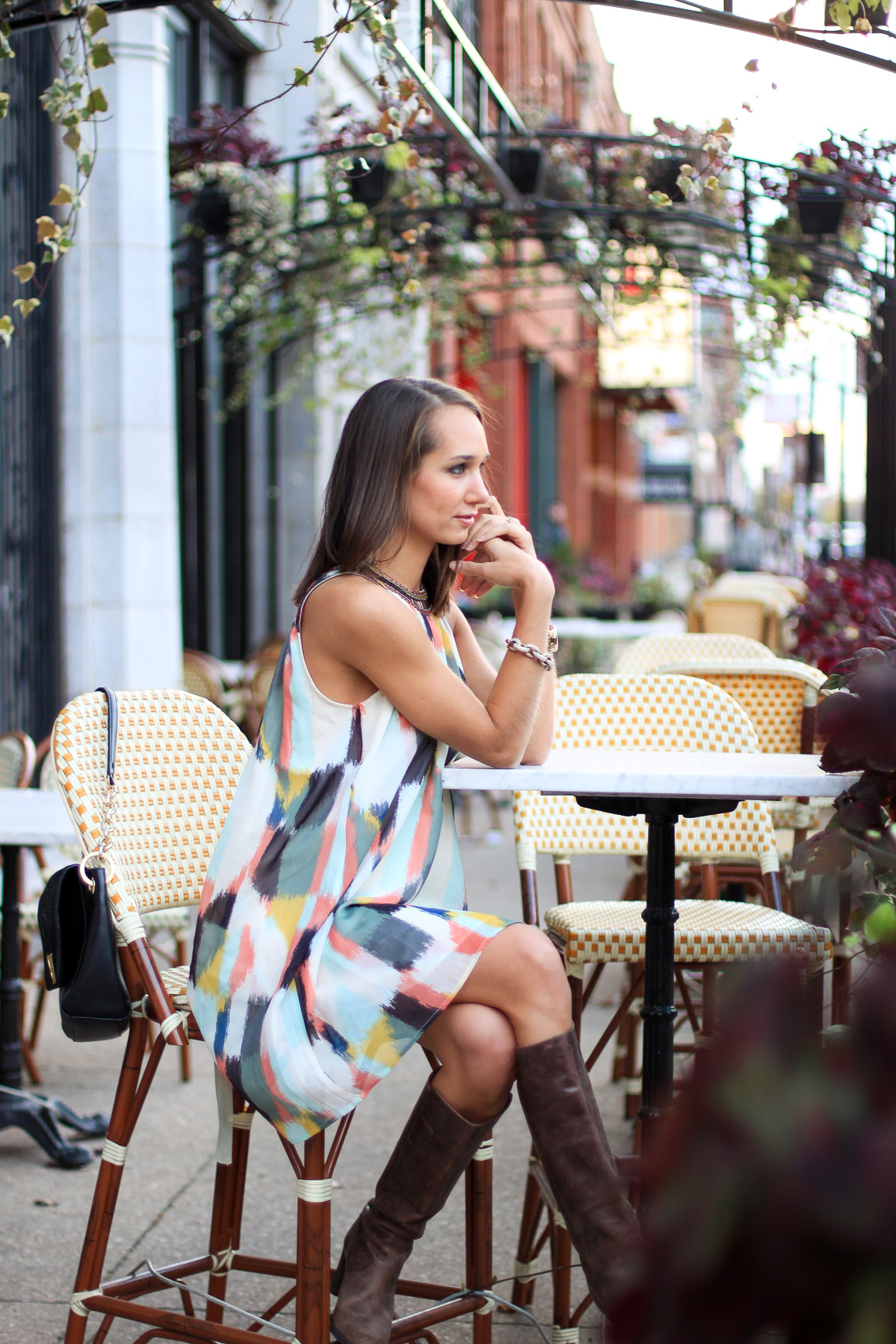 jeweled brushstrokes shift, shift dress, what to wear to thanksgiving, women's fashion, blair culwell, the fox and she