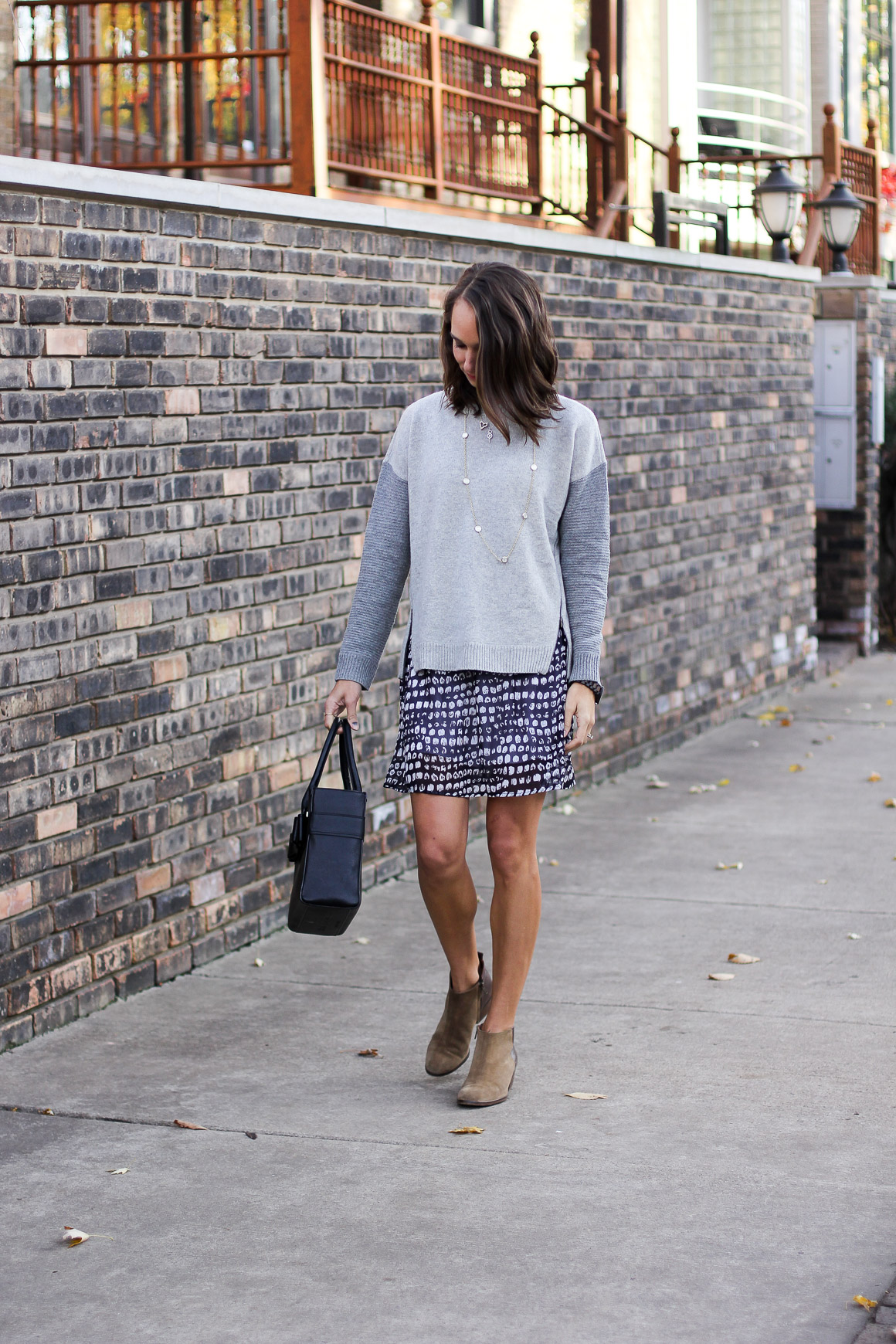 jcrew sweater, side zip sweater, leather booties, women's fashion, blair culwell, the fox and she