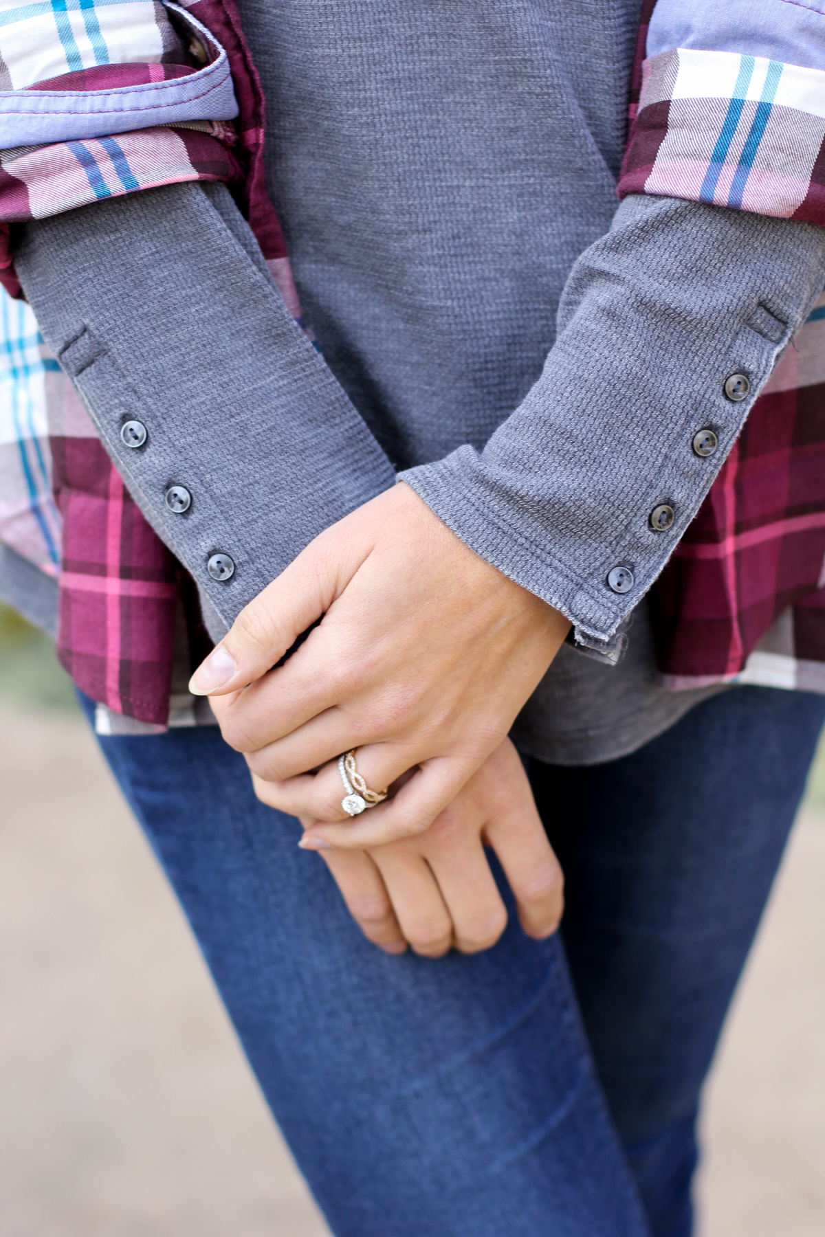 aeo plaid shirt, plaid button down, thermal tee, chunky beanie, the fox and she, women's fashion