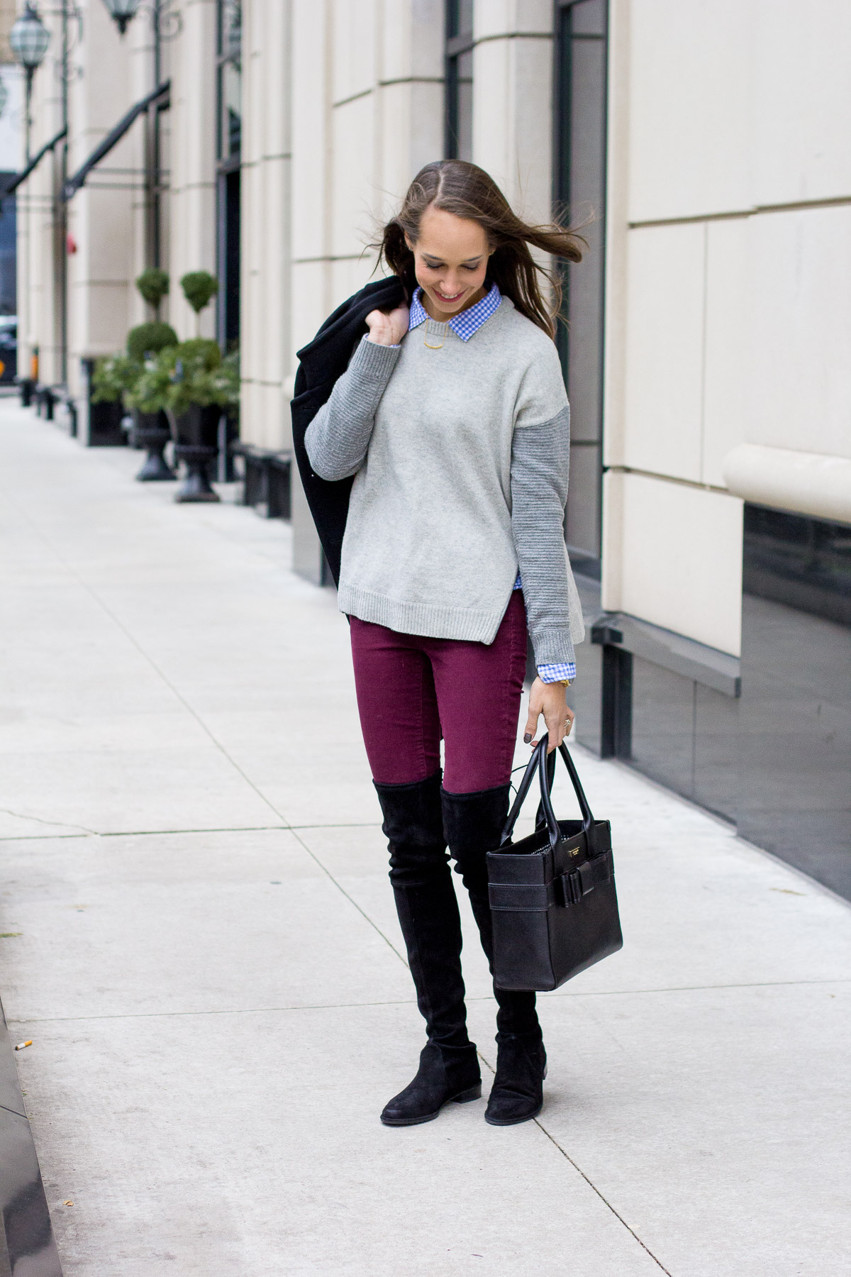 over the knee boots, lowland boots, side-zip sweater, women's fashion, blair culwell, the fox and she