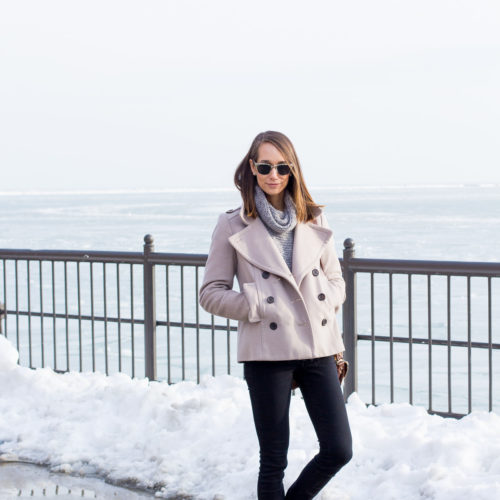 casual weekend outfit, cable knit sweater, peacoat, winter outfit, the fox and she, blair culwell staky