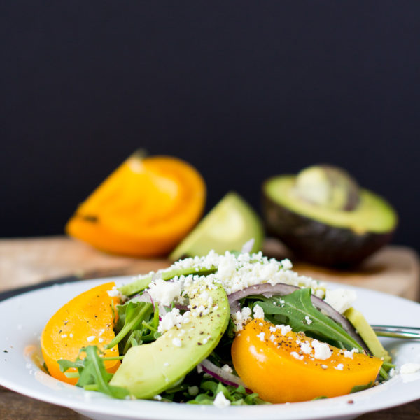 simple arugula salad, healthy eating, clean eating, heirloom tomatoes, blair staky, the fox and she