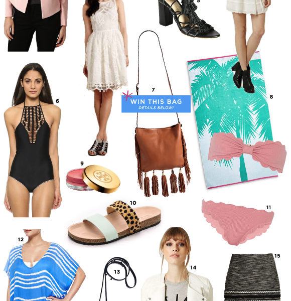 spring trends, fringed bag, swimsuit, swimsuit coverup, white lace dress, the fox and she, blair staky