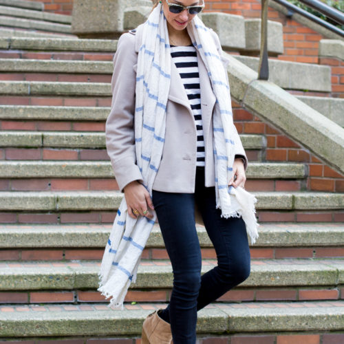 stripes on stripes, striped tee, mih jeans, rag and bone booties, the fox and she, blair staky