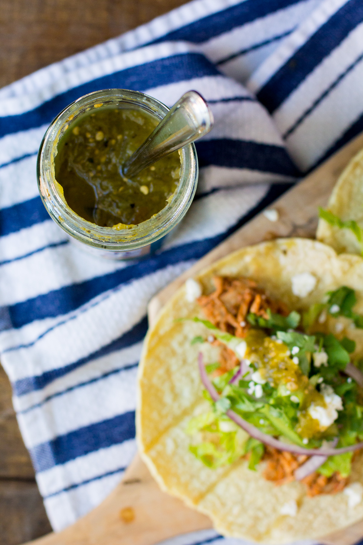 pulled pork tacos, hatch green chile salsa, cinco de mayo recipes, taco recipe, blair staky, the fox and she