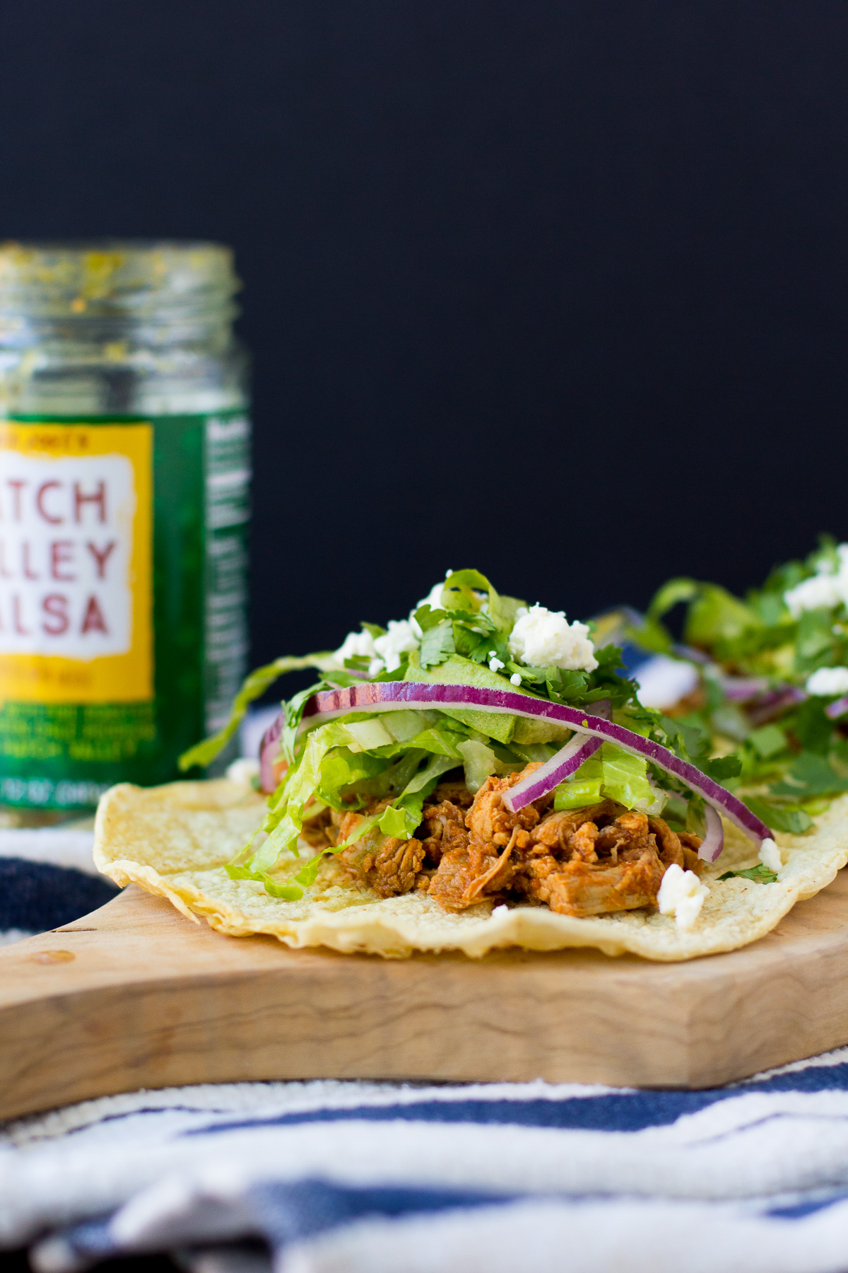 pulled pork tacos, hatch green chile salsa, cinco de mayo recipes, taco recipe, blair staky, the fox and she