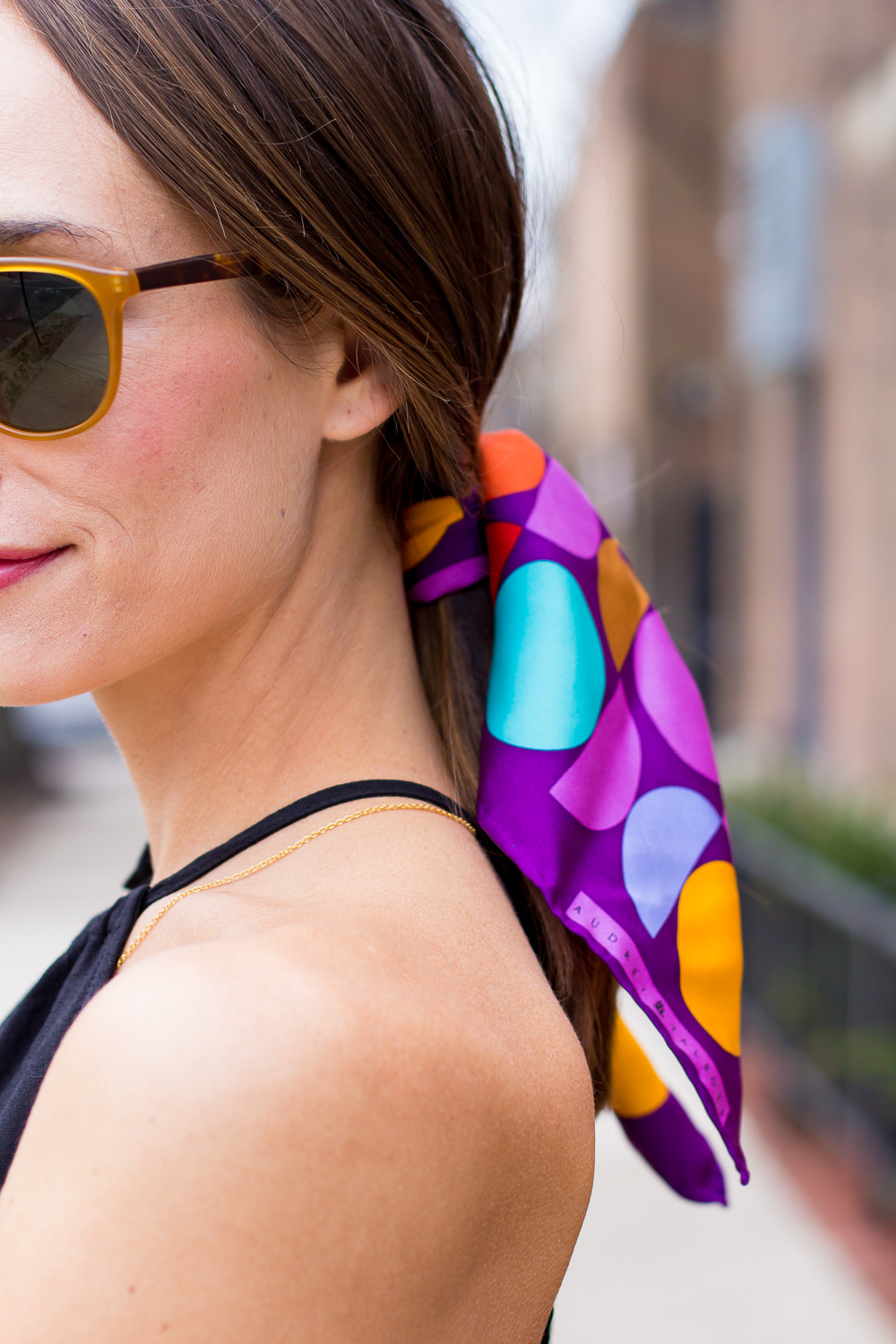 black maxi dress, how to wear a scarf in your hair, black dress, blair staky, simple summer outfit, the fox and she