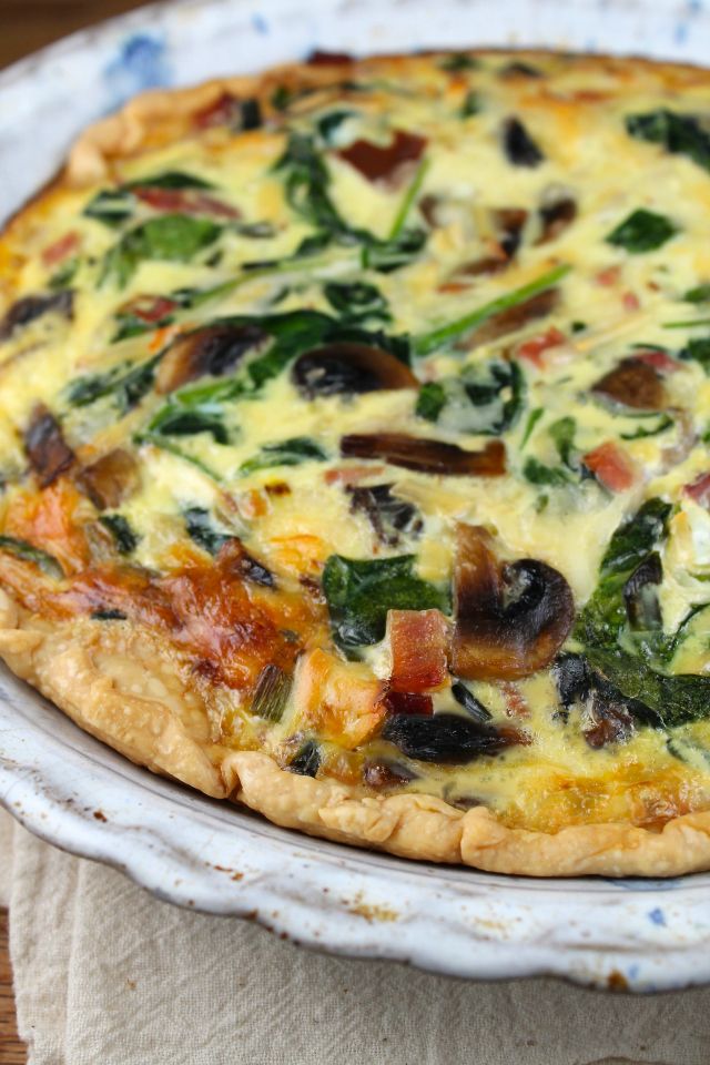 Ham, Spinach and Mushroom Quiche @TheFoxandShe
