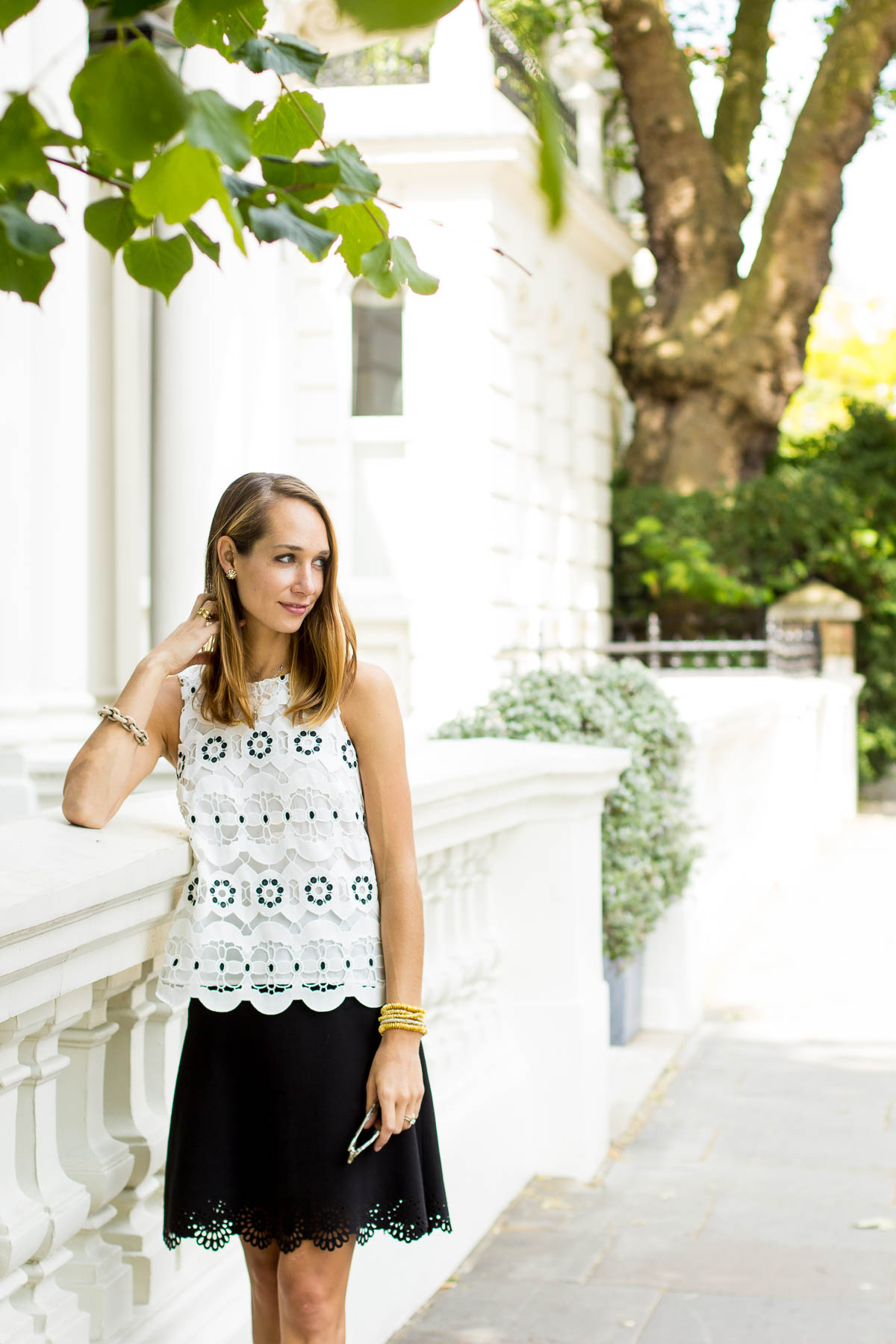 black and white outfit in Notting Hill — via @TheFoxandShe