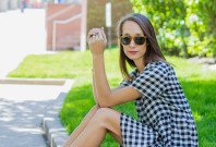 Gingham Dress with Cut-Out Back @TheFoxandShe