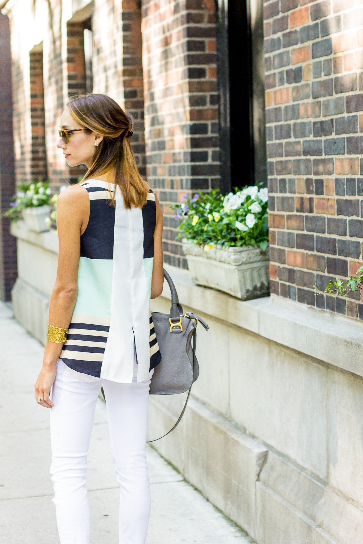 striped split back tank — via @TheFoxandShe