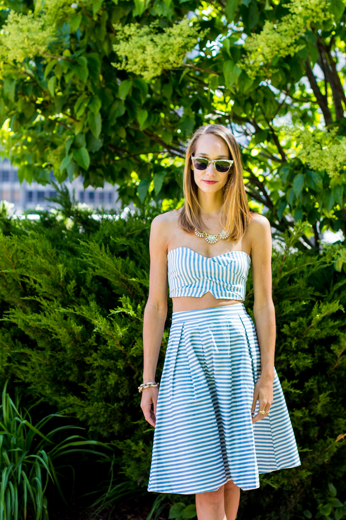 matching crop top and midi skirt — via @TheFoxandShe