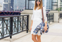 White Lace Dress & iKat Jacket — via @TheFoxandShe