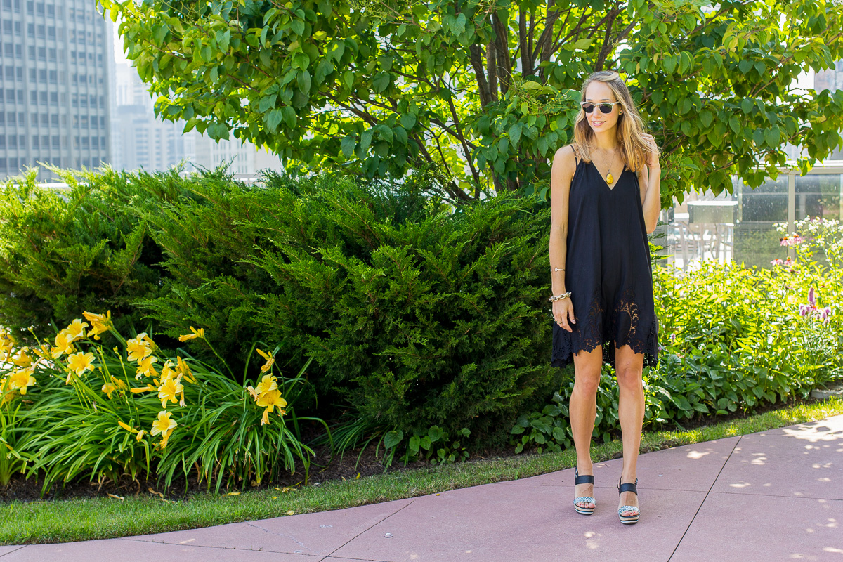 Black Lace Dress & Wedges —&nbsp;via @TheFoxandShe