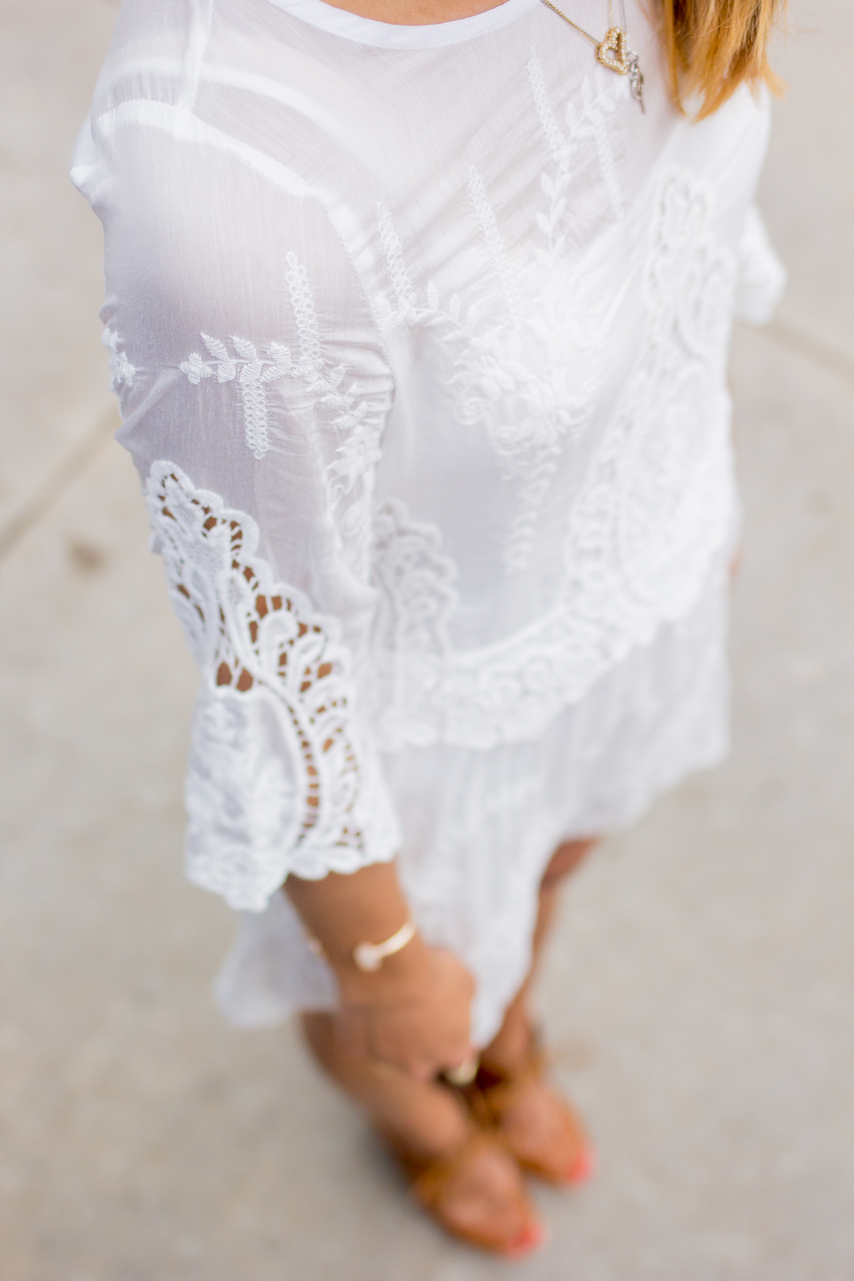 White Lace Dress — via @TheFoxandShe
