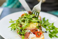 Goat Cheese & Prosciutto Bruschetta — via @TheFoxandShe